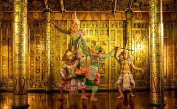 Traditional Sri Lankan cultural dance performance in golden hall